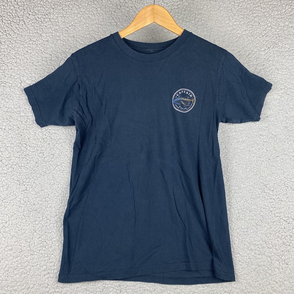 Captain Fin Co Fishing Tuna T-Shirt Men's Size Medium Short Sleeve Blue Navy